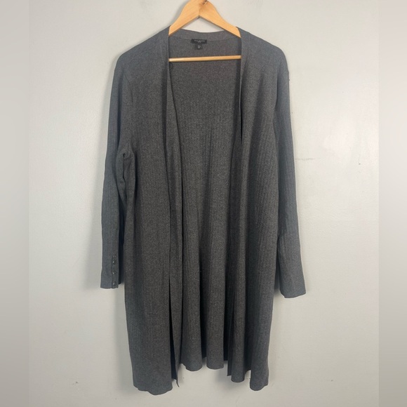 Talbots Sweaters - Talbots Woman Cardigan Sweater size XL Petite Gray Long Sleeve Cotton Blend